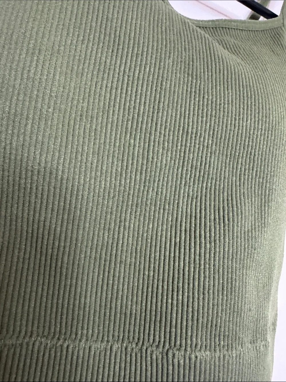 Zenana Olive Green Ribbed Camisole Crop Top - Picture 3 of 4